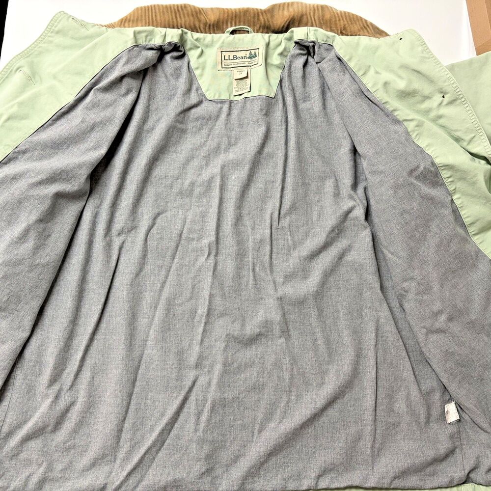 LL Bean Vintage Barn Coat Womens 2X Faded Sage Canvas Chore Jacket Lined - Picture 7 of 11